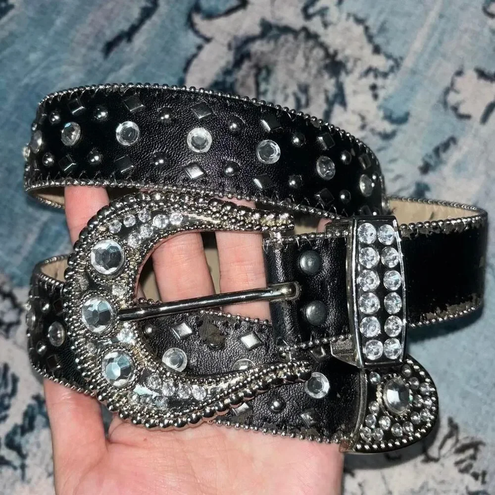 Unbranded Women's Black and Silver Belt